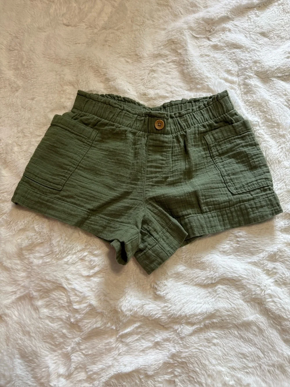 Old Navy Kids Olive Green Cotton Shorts